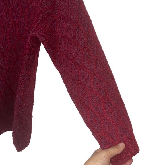 Carole Little Vintage Womens Sweater Size Medium Burgundy Mohair Blend Cowl Neck - Picture 7 of 10